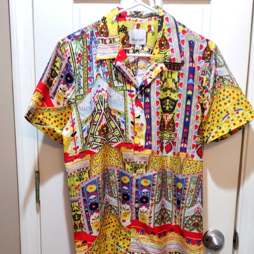 Raga Man Colorful Patterned Men's button down Shirt.